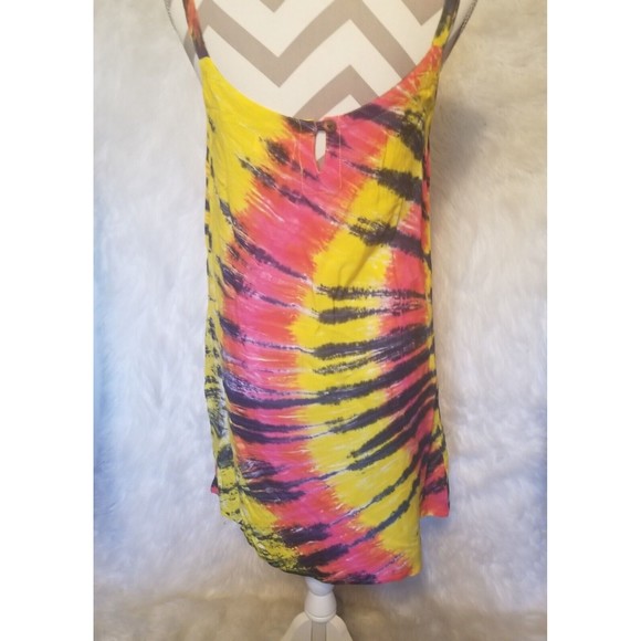 OK Mike Tank Dress Tie Dye One Size 80s 90s Beach Cover Up - Picture 4 of 7